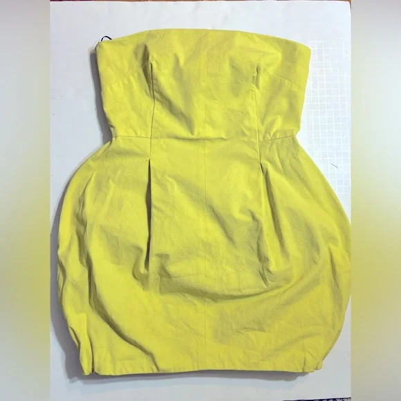 NWT PFEIFFER Noah Strapless Dress in Yellow, size S